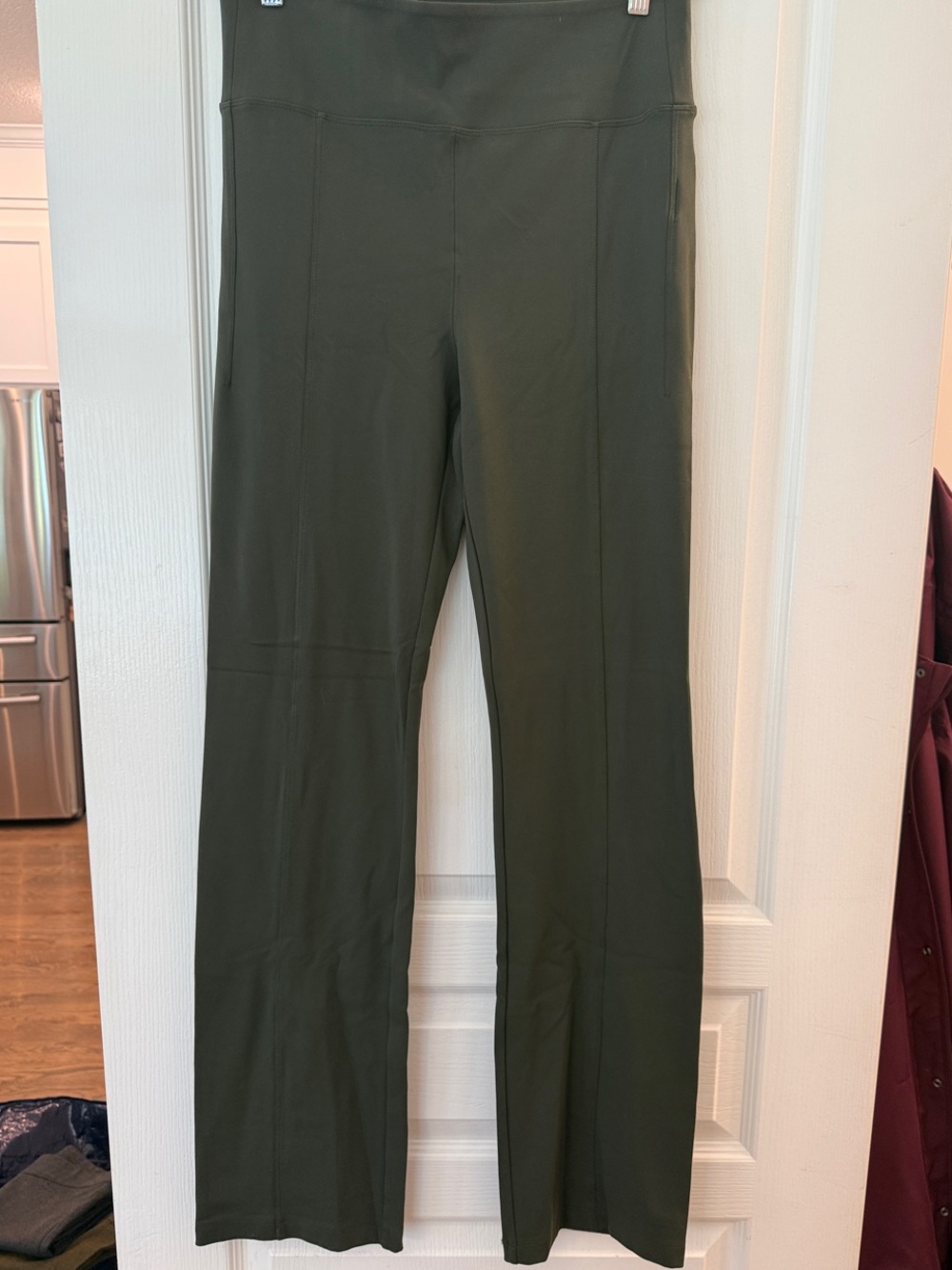 Athleta Olive Green Delancey Straight-Leg Performance Pants, Medium Tall